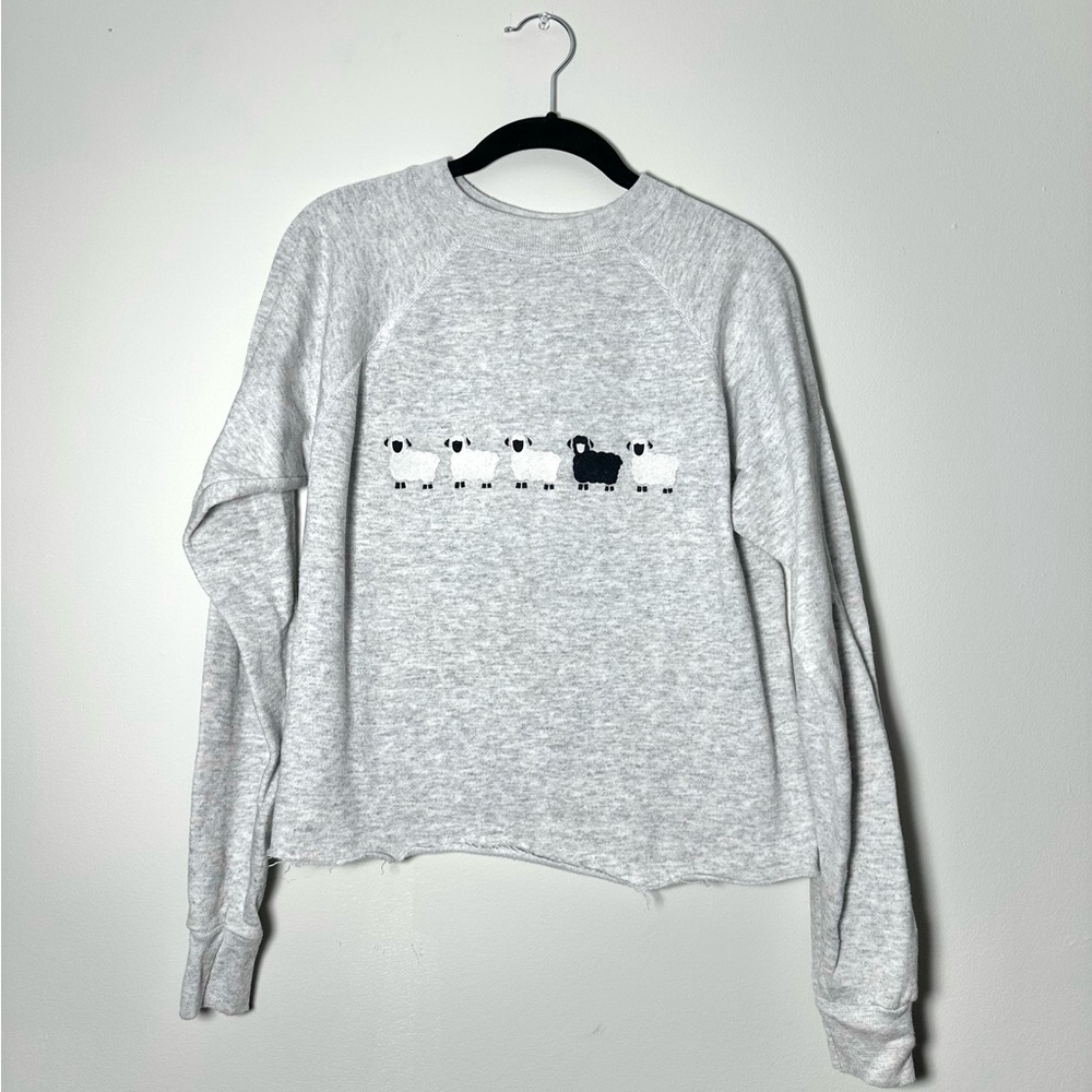 Black Sheep - Vintage Cropped Hanes Sweatshirt - fits like a Medium